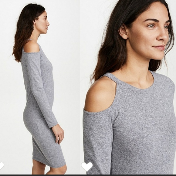 NWOT Grey shoulder cut out grey dress - Picture 2 of 5